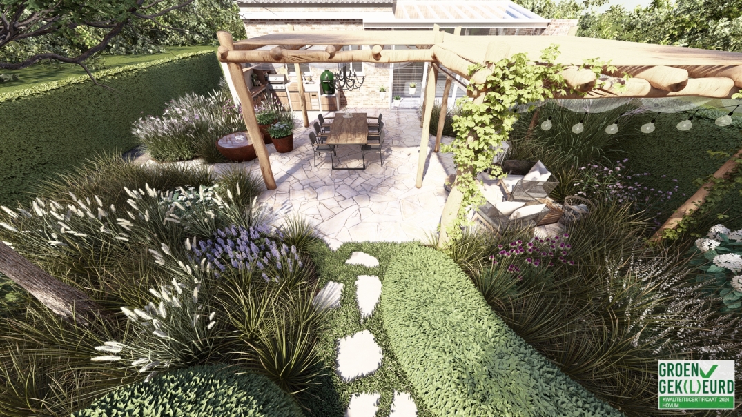 tuin betonklinkers oprit zwembad tuin
